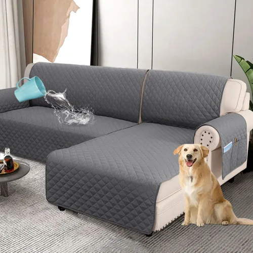 Vista 7 de H.VERSAILTEX Fundas de Sofá Seccional 100% Impermeables de 2 Piezas Fundas de Sofá en Forma de L Lavables para Perros Antideslizantes