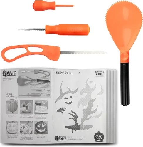 Vista 6 de Pumpkin Masters – Kit de cortar calabazas, el preferido de los niños de Estados Unidos, individual, Coral