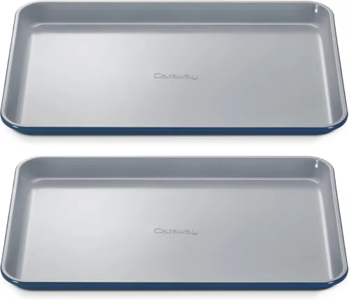 Vista 28 de Caraway Bandeja pequeña de cerámica antiadherente para hornear (9 x 13 pulgadas), no tóxica, sin PTFE ni PFOA, apta para horno, núcleo de acero Negro