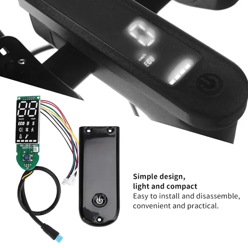 Vista 4 de Velocímetro de scooter eléctrico, pantalla LCD con luz de fondo, tablero digital de 36 V 3.780 x 1.417 in, para viajeros urbanos y entusiastas