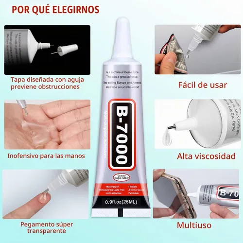 Vista 4 de B7000 - Pegamento para joyería, 4 piezas x 25 ml, B-7000 pegamento transparente super adhesivo multifunción, adhesivo industrial transparente
