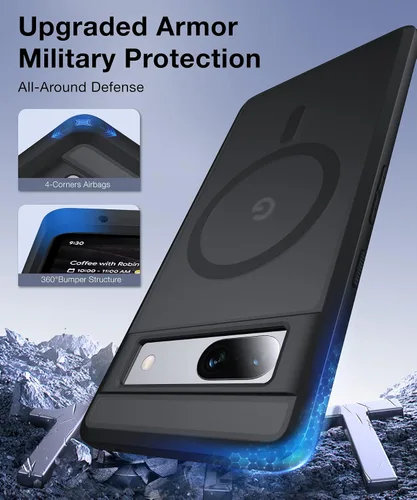 Vista 5 de Funda Magnética NO.1 para Google Pixel 7a Case [Compatible con MagSafe][Anti-Huellas][Ajuste Delgado][Resistente a Golpes Militar] Cubierta