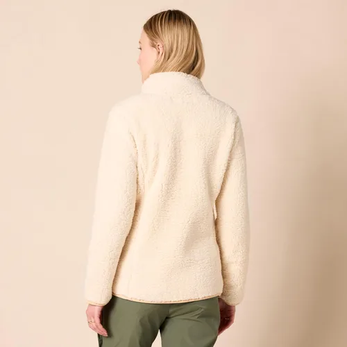 Vista 3 de Tienda Essentials - Chaqueta de forro polar sherpa, de manga larga con cremallera completa, para mujer