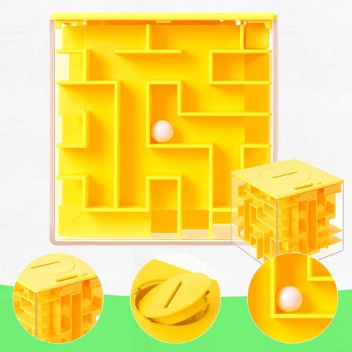 Vista 4 de Patelai Caja de regalo con rompecabezas de laberinto para dinero de 2 piezas, 7.7 cm Caja de regalo con rompecabezas de laberinto para dinero