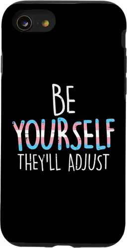 Vista 13 de Funda para iPhone 15 Be Yourself Theyll Adjust Transgénero Trans Pride Flag LGBT