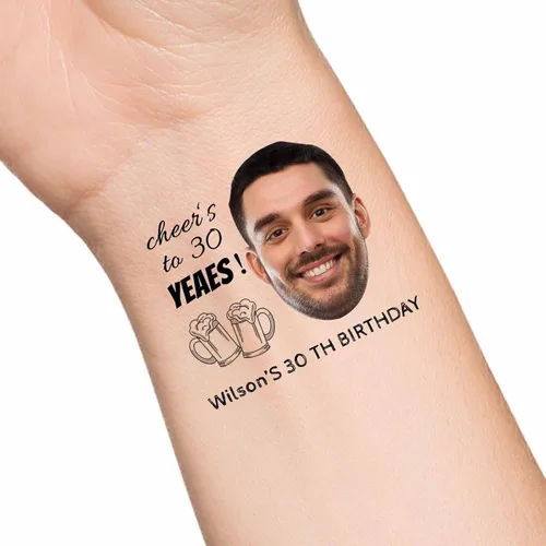 Vista 11 de Tatuajes temporales personalizados con texto de nombre, tatuaje temporal personalizado con logotipo fotográfico para adultos, parejas, mujeres