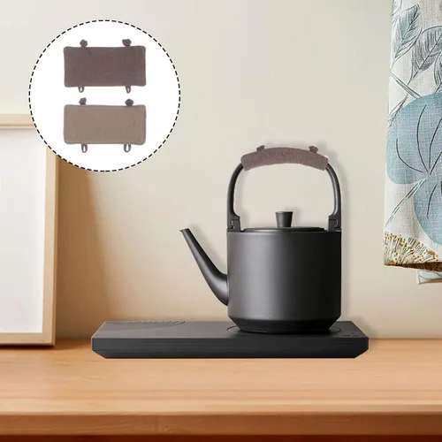 Vista 6 de UPKOCH Juego de 2 fundas de mango para hervidor de té, de tela vintage, soportes para mango de sartén de olla, fundas antideslizantes