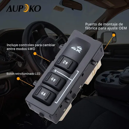 Vista 4 de Aupoko Interruptor selector 4WD, interruptor de caja de transferencia de 3 botones de tracción 4x4, sustituye a # 19259312 15164519 15136040