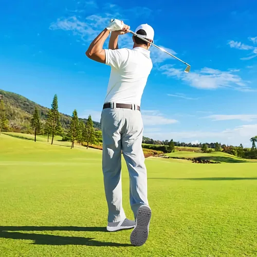 Vista 4 de KESCOO Zapatos de golf impermeables para hombre, calzado de golf profesional sin pinchos, ligero y cómodo al aire libre, zapatillas de entrenamiento