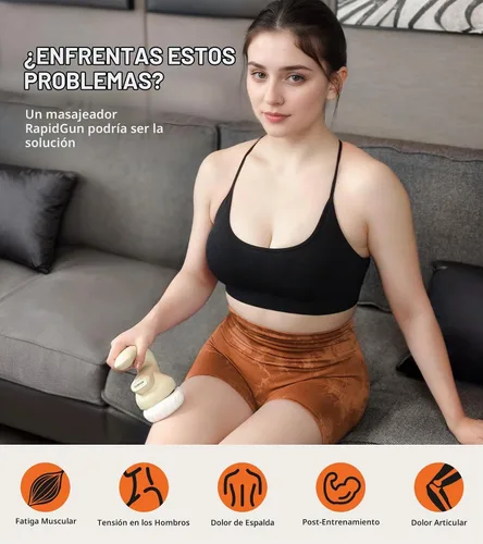 Vista 2 de Prime - Mini masajeador de terapia orbital de mano, masajeador de tejido profundo giratorio y vibratorio, herramienta de masaje ajustable