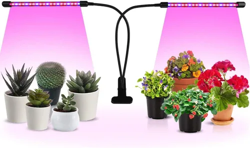 Vista 12 de iPower - Lámpara LED de crecimiento con espectro completo para plantas de interior, cuello de cisne ajustable, 2/3 modos de luz y 5/10 niveles