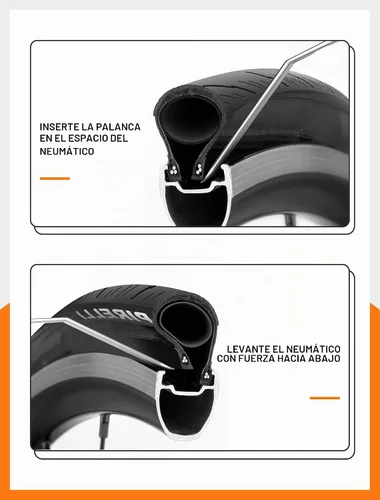 Vista 2 de SARDVISA Palancas de neumáticos de bicicleta Palancas de neumáticos ultra fuertes y cucharas de neumáticos de acero inoxidable, herramienta