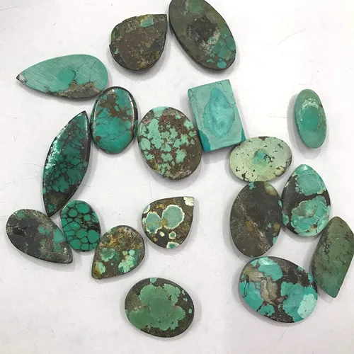 Vista 3 de Piedras preciosas auténticas de turquesa tibetana de 100 quilates al por mayor lote de cabujones para hacer joyas piedras preciosas sueltas gemas