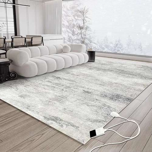 Vista 16 de Alfombra Eléctrica Calefactora de 35 x 55 pulgadas, Alfombra de Calefacción de Felpa Suave, Tapete Calefactor para Piso con Temporizador