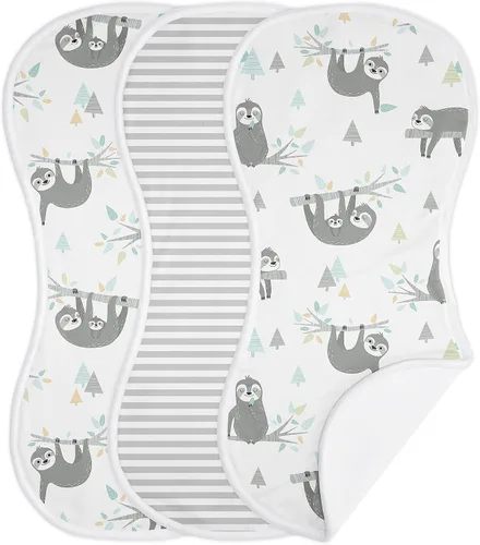 Vista 9 de Sweet Jojo Designs Béisbol Sports - Paños absorbentes para eructos para bebé recién nacido, rojo y blanco americana, paquete de 3 paños para baba
