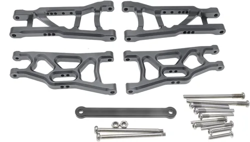 Vista 5 de Suspensión delantera y trasera de aluminio brazos A y barra de lazo para 1/10 Traxxas Slash 2WD RC Car Upgrade Parts Hop Ups, reemplazo de 2555 3631