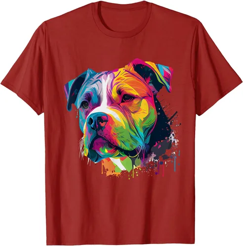 Vista 12 de Colorful American Bulldog American Bully Men Women T-Shirt Asphalt Grey