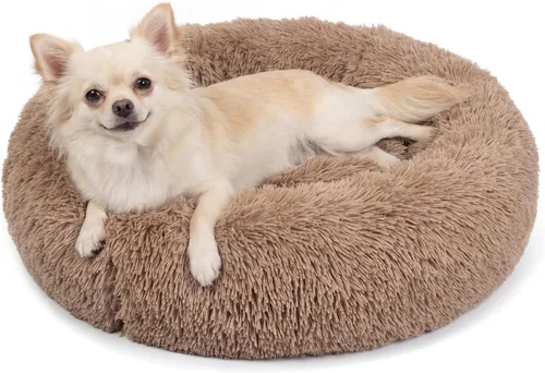 Vista 53 de Cama para perros pequeños, cama calmante para perros pequeños, antiansiedad, cama para cachorros, lavable a máquina, esponjosa, de lujo Verde militar