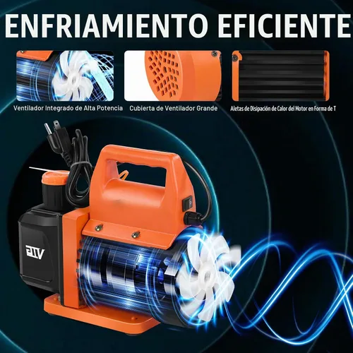 Vista 4 de VTG VOGTEN Bomba de Vacío AC de 4.5 CFM y Juego de Manómetros, para Mini Split, HVAC, Sistemas Automotrices, Kit de Manómetro Múltiple Compatible