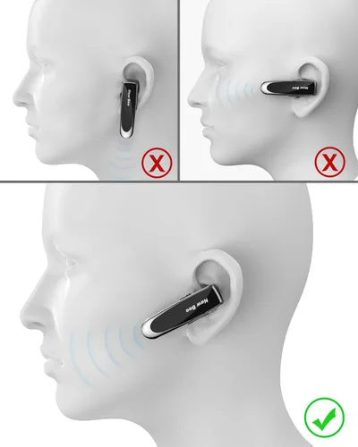 Vista 7 de [Paquete de 2] Auricular Bluetooth inalámbrico manos libres V5.0 24 horas conducción con micrófono 60 días auriculares Bluetooth en espera
