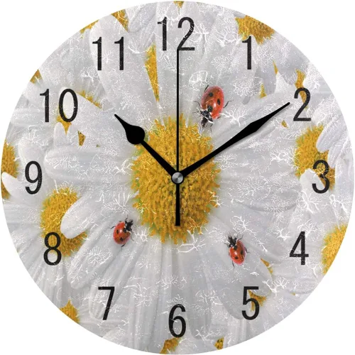 Vista 14 de ALAZA Zapatos de decoración del hogar en tacón alto con mariposa redonda de acrílico 9.84 pulgadas, reloj de pared sin tictac, arte silencioso