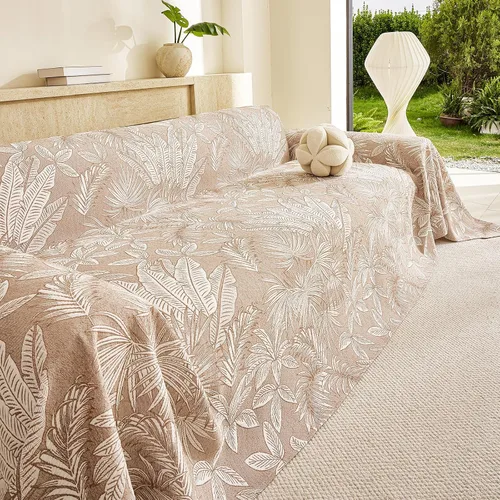 Vista 27 de HANDONTIME Funda para sofá para perros lavable con estampado floral de pájaros para sofás y sillones, funda de sofá negra con flores de jacquard