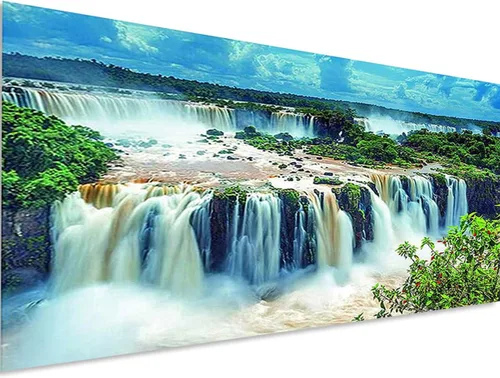 Vista 12 de Instarry Pintura de diamantes 5D para bricolaje, gran tamaño, taladro completo, diamantes de imitación de cascada, punto de cruz, decoración