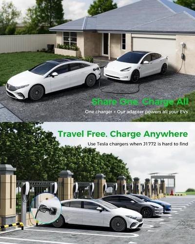 Vista 4 de Raylix Adaptador Tesla a J1772 (Máximo 80 A, 250 V) [para Vehículos Eléctricos J1772] Adaptador de Cargador Tesla, Adaptador NACS a J1772 Compatible