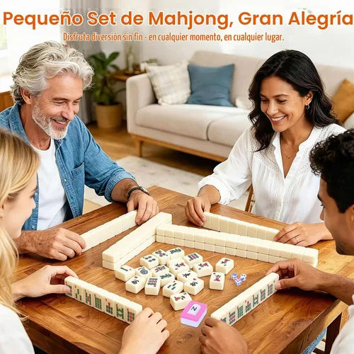 Vista 7 de Juego de azulejos American Mahjong - Completo con dados, papas fritas Crema