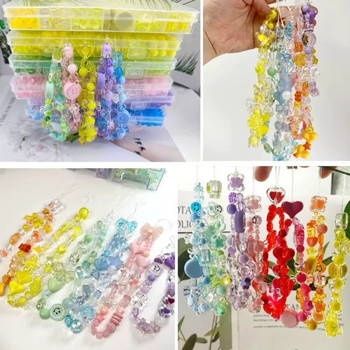Vista 7 de 540 cuentas acrílicas de color naranja, cuentas redondas de plástico para pulseras, collares y manualidades de bricolaje