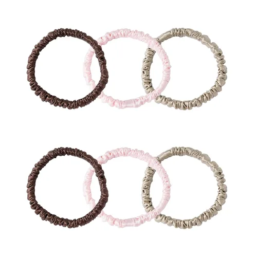 Vista 21 de Lazos para el cabello de seda de morera, prevención del encrespamiento y sin daños, accesorios para dormir y noche para mujeres (albaricoque)