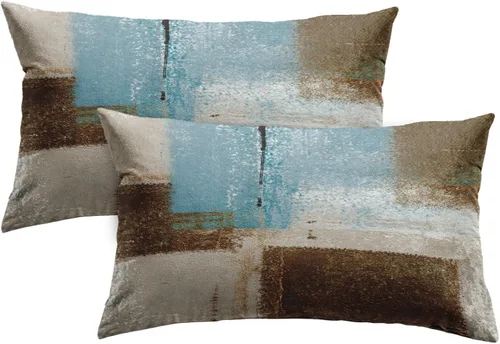 Vista 29 de Britimes Fundas de almohada modernas para decoración del hogar, 16 x 16 pulgadas, juego de 2 fundas de almohada decorativas, fundas de almohada
