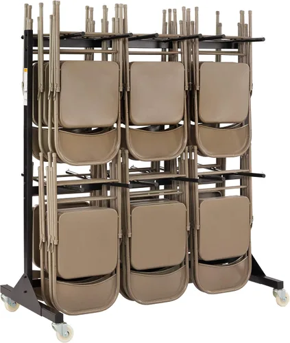 Vista 6 de Safco - Carrito de silla apilable con base de trineo, acero, capacidad de Ruedas de bloqueo de 3 pulgadas, no requiere montaje, compatibles