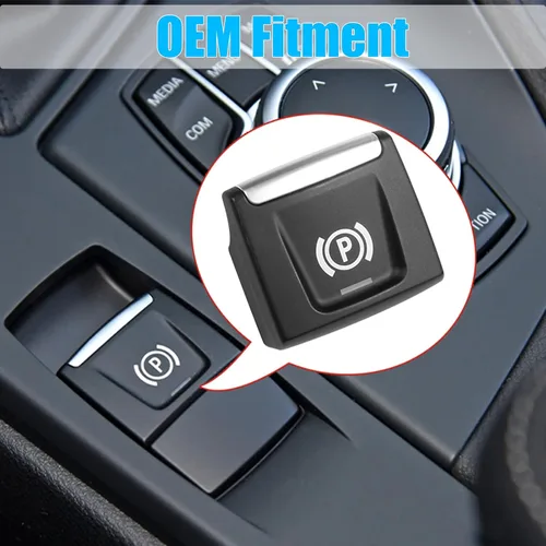 Vista 5 de Jaronx Compatible con cubierta de botón de freno de estacionamiento BMW X1 F48 2016-2019/X2 F39 2018-2019/2'F45 F46 2014-2019, interruptor