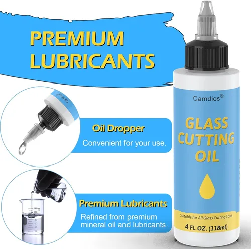 Vista 2 de Aceite de corte de vidrio con parte superior de aplicación de precisión, adecuado para una matriz de cortadores de vidrio y herramientas de corte
