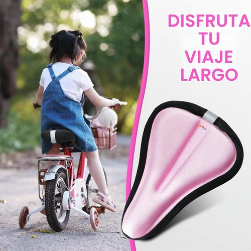 Vista 8 de YLG Cojín de asiento de bicicleta para niñas, funda de asiento de bicicleta acolchada de gel para niños, transpirable y extra suave, espuma