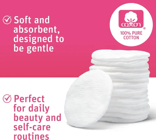 Vista 4 de Medline Simply Soft Cotton Round (300 unidades), almohadillas de algodón 100% absorbente y texturizado, sin pelusas