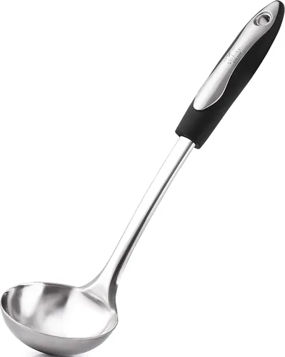 Vista 10 de Zulay Kitchen Premium Soup Ladle - 12" Stainless Steel with Non-Slip Silicone Handle (Pack of 3)