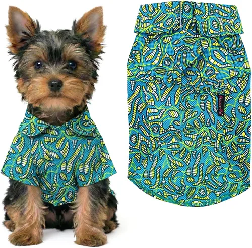Vista 25 de Parisian Pet Camisa para perro de Amazonia - Ropa de algodón para perros pequeños - Elegante traje tropical para perros - Ropa ligera y suave