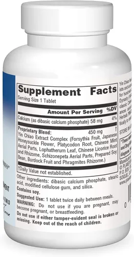 Vista 3 de Planetary Herbals Yin Chiao Classic Tablets, 450 mg, 30