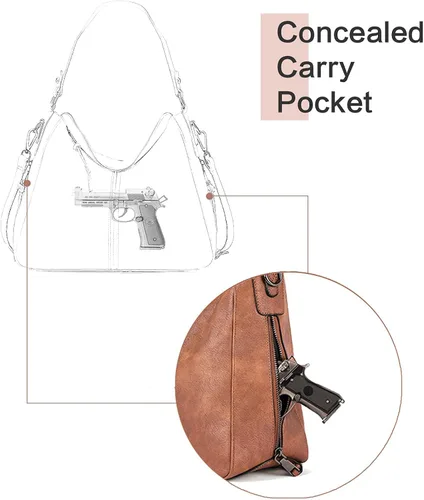 Vista 5 de BROMEN Bolsos de cuero vegano para mujer, bolsos de diseñador grandes con correa ajustable, Bolsa Hobo
