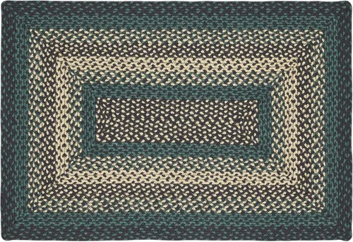 Vista 7 de VHC Brands Pine Grove, alfombra trenzada de yute, tapete de medio círculo, verde, 16.5 x 34 pulgadas