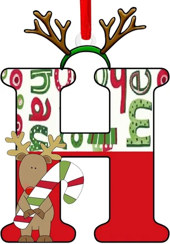 Vista 13 de Decoración colgante para árbol de Navidad de 26 letras, adornos para árbol de Navidad, adornos personalizados de 26 letras, decoración de Navidad