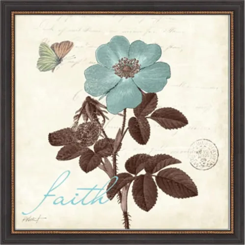 Vista 21 de Amanti Art Póster enmarcado para pared, 21 x 21 pulgadas, Touch of Blue II Faith por Katie Pertiet, póster enmarcado para decoración de pared, sala