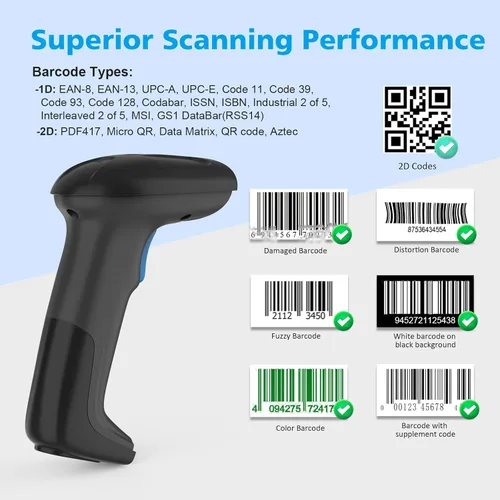 Vista 4 de REALINN Escáner de código de barras USB 2D QR con cable, lector de código de mano automático a prueba de polvo, impermeable, a prueba de golpes