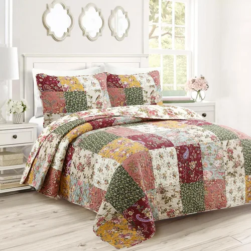 Vista 5 de Cozy Line Home Fashions True Patchwork Lodge - Juego de ropa de cama reversible de cabaña rústica, colcha (Moose, individual, 2 piezas)
