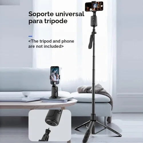 Vista 7 de Smart 360° Auto Face Tracking Gimbal Desktop Selfie Stabilizer Robot Camaraman con lente ajustable Base estable Soporte de teléfono para Smartphone