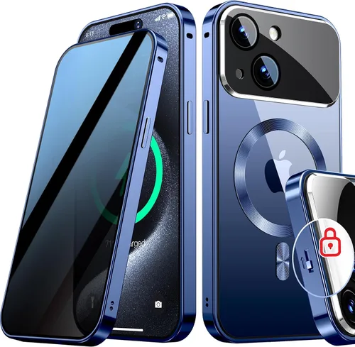 Vista 15 de Funda magnética de privacidad para iPhone 13 Pro, protección completa de la cámara, color negro [Mechanical Lock][Compatible with MagSafe]