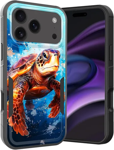 Vista 156 de Funda para iPhone Air, doble capa híbrida resistente resistente a prueba de golpes de policarbonato duro + funda protectora de silicona suave