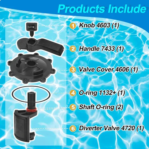 Vista 3 de Kit de reconstrucción de válvulas de piscina de 2 puertos/3 puertos compatible con Jandy Neverlube de 2 vías/3 vías 4715, 4716, 4717, 4724 válvulas